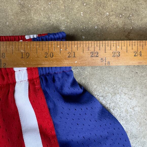 Mitchell & Ness NBA 76ers Hardwood Classics Shorts 4XL Red Blue Mesh Retro - Picture 10 of 10